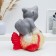 Копилка "Кот на рыбке" серый, 28см