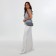 Magneta bag, long chain, silver color