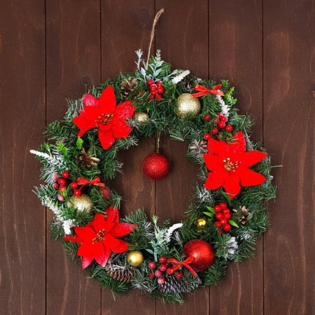 Festive wreath "New Year's carnival", 45 cm, handmade