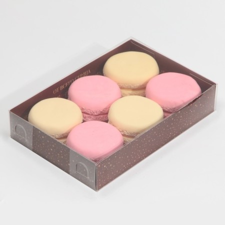 Confectionery packaging, Makarun box with PVC lid, “monogram”, 17 x 12 x 3 cm-4