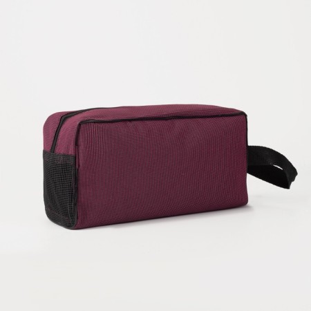 Cosmetic bag with lightning, burgundy color