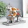 Souvenir Polystone "elephant with an elephant in the Popon with a band" silver 14x6.3x13.5 cm