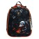 School backpack 38 x 30 x 16 cm, ergonomic back, Stavia "dinosaur 2", black