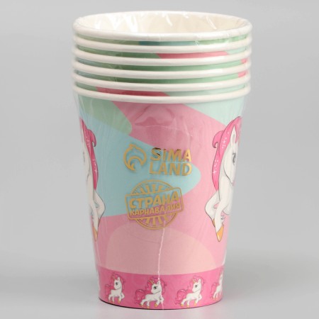 Paper glasses "Unicorn", 6 pcs.-2