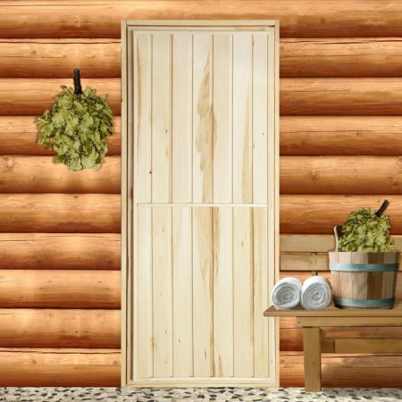 The door for the bathhouse and the Extra sauna, vertical, linden box 170 × 70cm