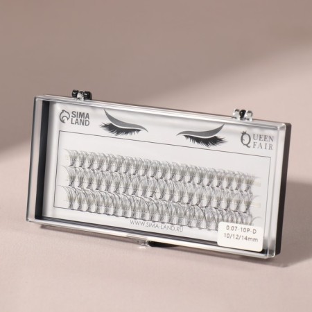 A set of overhead eyelashes "Classic", bundles, 10, 12, 14 mm, thickness 0.07 mm, bend D, 10 D-2
