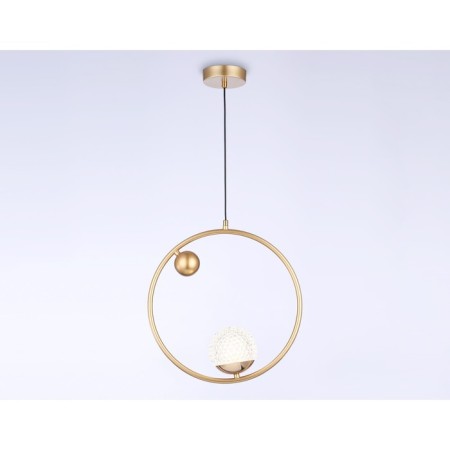 Suspended lamp with a change of lamp Ambrella Light, Crystal, Tr5428, G9, Color Gold-2