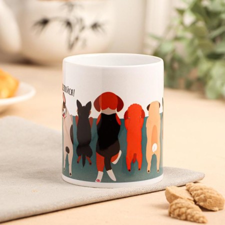 Sublimation mug "Stay out!" dogs, 320 ml, with application-1