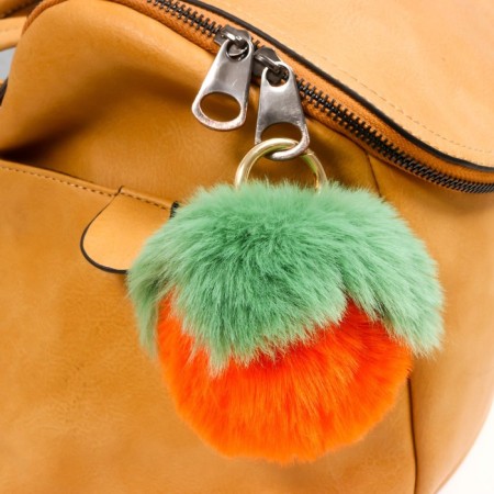 Fluffy on a ring with a carbine "persimmon" d = 8 cm