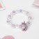 Set of children's 4 items: clips, ring, bracelet, glitter "unicorn", color