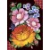Diamond mosaic with partial filling on the canvas "Zhostovo", 15 x 21 cm