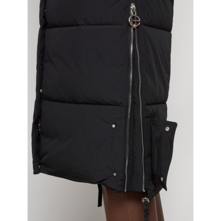 Coat insulated winter female, size 44, black color-12