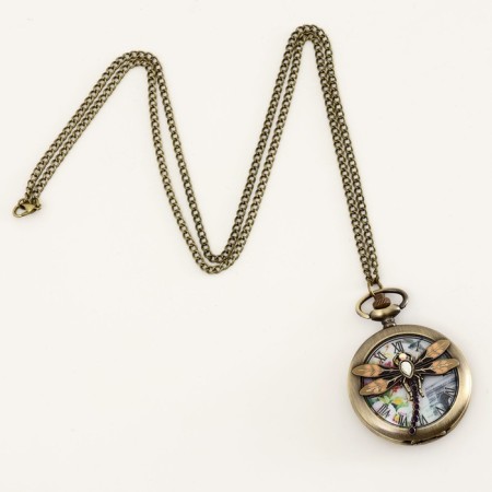 Pocket clock "Dragonfly", quartz, d dial-4.7 cm-3