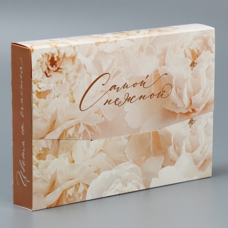 Box a gift folding envelope, packaging, “delicate peonies”, 31 x 22 x 5 cm-3