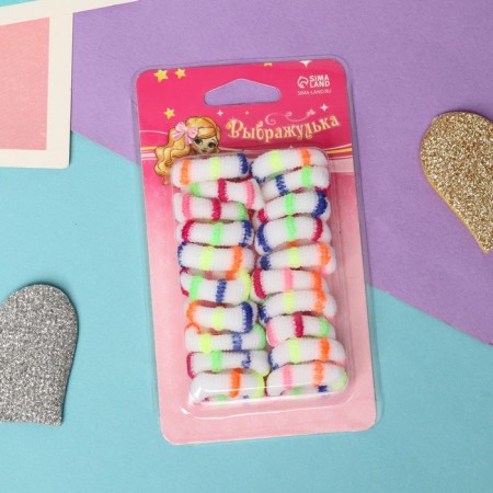 Hair gum "Striped" (set of 20 pcs) 2.5 cm