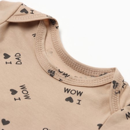 Body baby with short sleeve, beige color, height 80-1