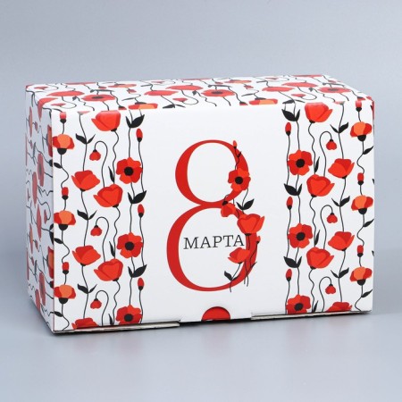 Box Gift team, packaging, "Happy Spring", March 8, 22 x 15 x 10 cm-2