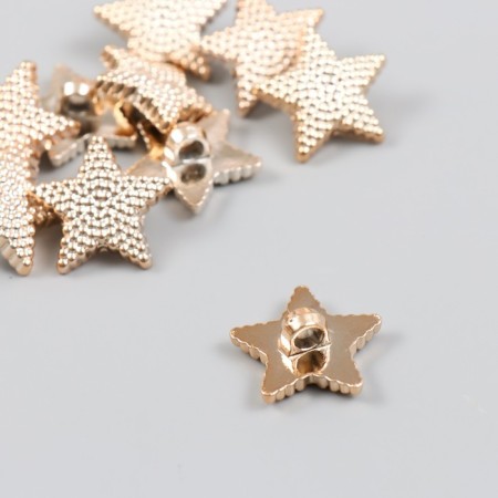 Button plastic for creativity "Texture star" gold 2.2x2.2x1 cm-1