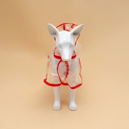 Dog raincoat, size L (DS 30, OG 41-46, Osh 42 cm), red-2