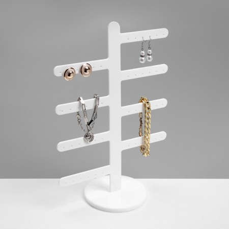 Top for earrings 8 branches (3 pairs each), 24 pairs, 10 × 22 × 30, white color-2