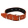 Leather collar on synthetic winterizer, dimensionless, 71 x 3.5 cm, Osh 29-62 cm, orange
