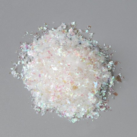 Glitter in the jar "White flakes" 8 grams 4.2x2.8x2.8 cm-1