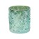 Decorative glass candlestick, 8.5 × 8.5 × 10 cm, blue color