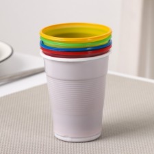 Plastic disposable glasses “For rest”, 200 ml, in a set of 5 pcs, color mix