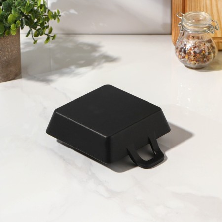 The cast -iron pan “Square. Deep ", 12.5 × 12.5 × 3.5 cm, with a cast -iron handle-2