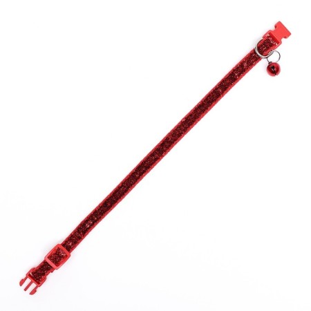 Two -layer collar with Fasteks "Glamur" 30 x 1 cm, red-3