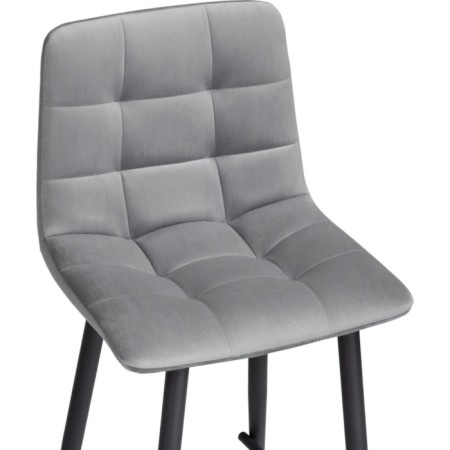 Baric stool for metal/velor, black/gray 43x42x93 cm-4