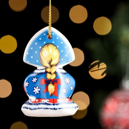 Christmas tree toy "Mashenka", 6cm, ceramics-3