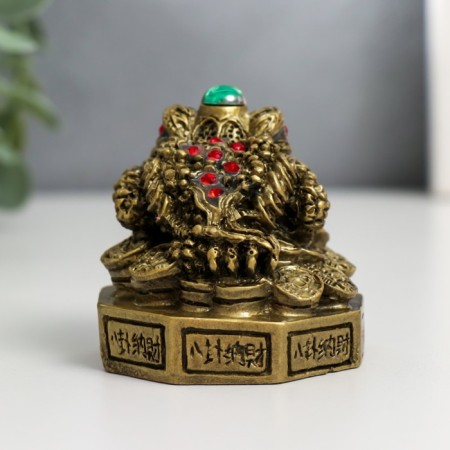 NECK Polystone Bronze "Zhaba on Ba-Gua" 5.8x5.8x6.6 cm-3