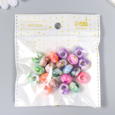 Beads for creativity plastic "Reds marble" Color 20 g 0.8x1.4x1.4 cm-2