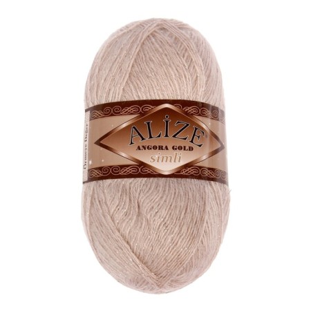 Yarn "Angora Gold Simli" 75% acrylic, 20% wool, 5% metallic 500m/100g (506 member)-1