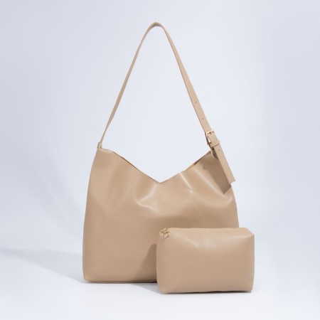 Magnet bag bag, lightning cosmetic bag, beige color