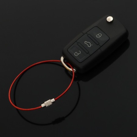 TORSO keychain, steel cable, 20 cm, red