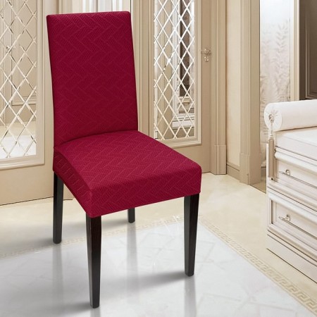 Case for chair knitwear square, burgundy color, polyester 100%