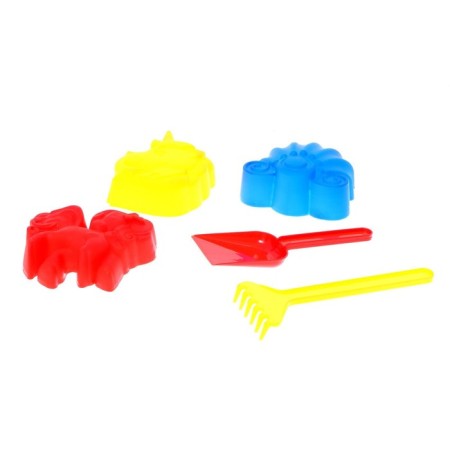 Set for playing in sand No. 108 (3 molds for sand, rake, scoop)-6