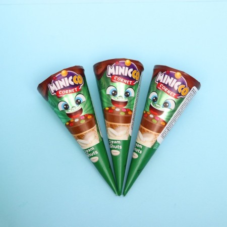 Minicco Cornet Peanut Waffel Hod milk chocolate peanuts, 25 g-1