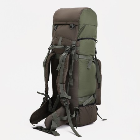 Tourist backpack, TAIF, 90 l, cord department, outer pocket, 2 side pockets, green color-3