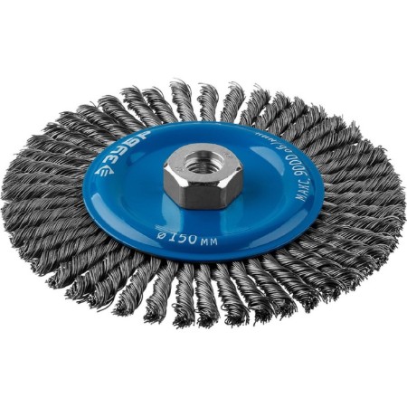 Disc “bison” brush 35192-150_z02, for ushm, steel 0.5 mm, wicker bundles, M14x150 mm-1