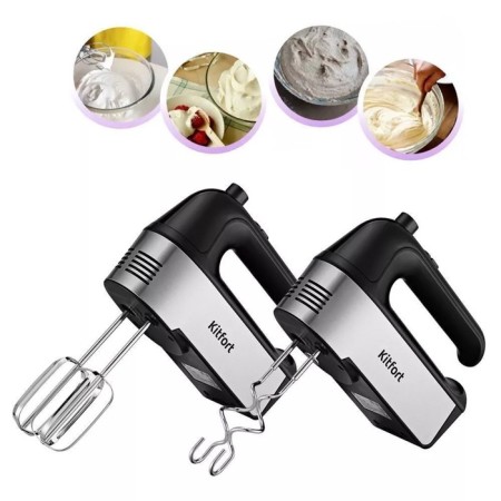 Mixer Kitfort KT-3409, manual, 250 watts, 5 speeds, black-silver-1