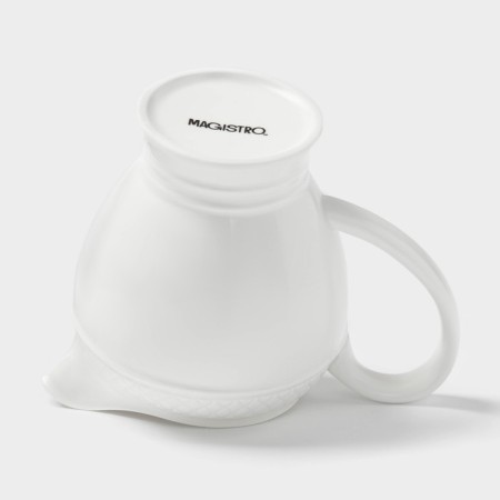 Serving set Magistro Argos, 2 items: milkman 300 ml, sugar tower 300 ml, white color-5