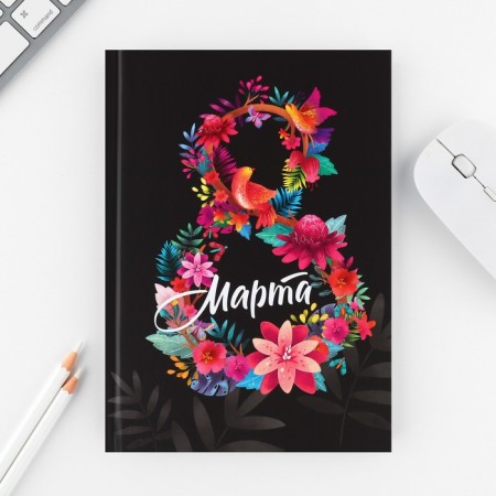 Set "March 8 from flowers": a diary of 80 sheets and a handle-1
