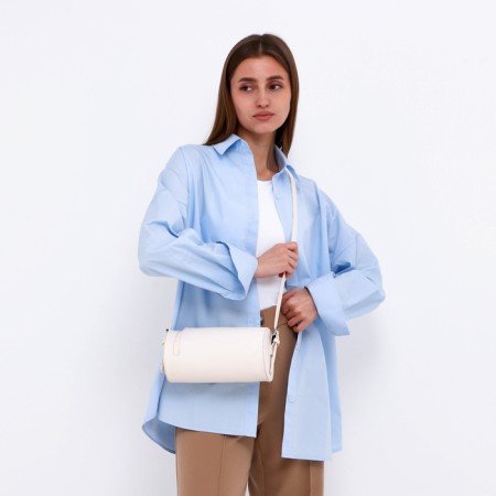 Bag Cross-Bodi with a zipper, white color-6