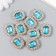 Decor for creativity plastic, rhinestones "octagonal medallion" nr 10 pcs blue 1.8x2.4 cm