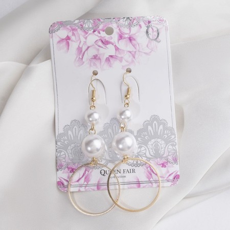 Earrings with pearls "tenderness" links, white color in gold-1