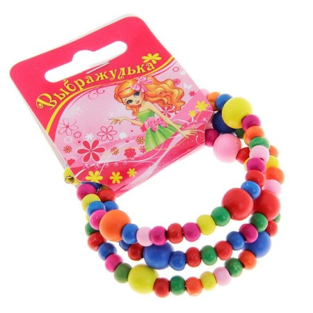 Bracelet-spring children's "chosen" beads, three rows, color-2