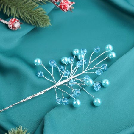Decor "Crystal Tale" 17 cm, blue pearl-2